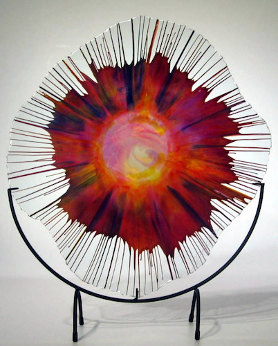 DD-231104 Energy Web Red/Purple/Blue $395 at Hunter Wolff Gallery